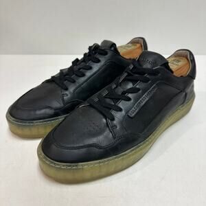 EXCELLENT All Saints Men's Black Alton Leather Low-top Trainers EU 41 / US 8